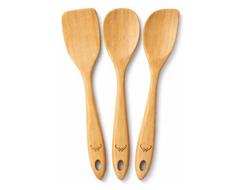 Bamboo Wooden Spoons for Cooking Set of 3 Pcs – Wooden Cooking Utensils